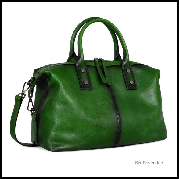 Genuine Leather Satchel Tote Shoulder Bag Crossbody Large Capacity Vintage